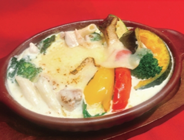 信玄鶏と冬野菜のあっつ熱グラタン ラクレットチーズのせ